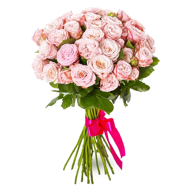 Букет из 35 кустовой розовой розы